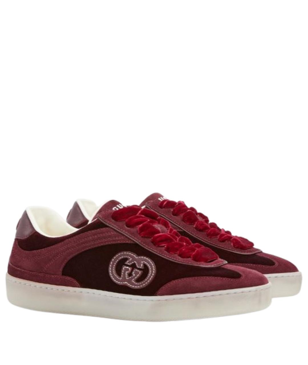 GUCCI Бордовые кеды, фото 2