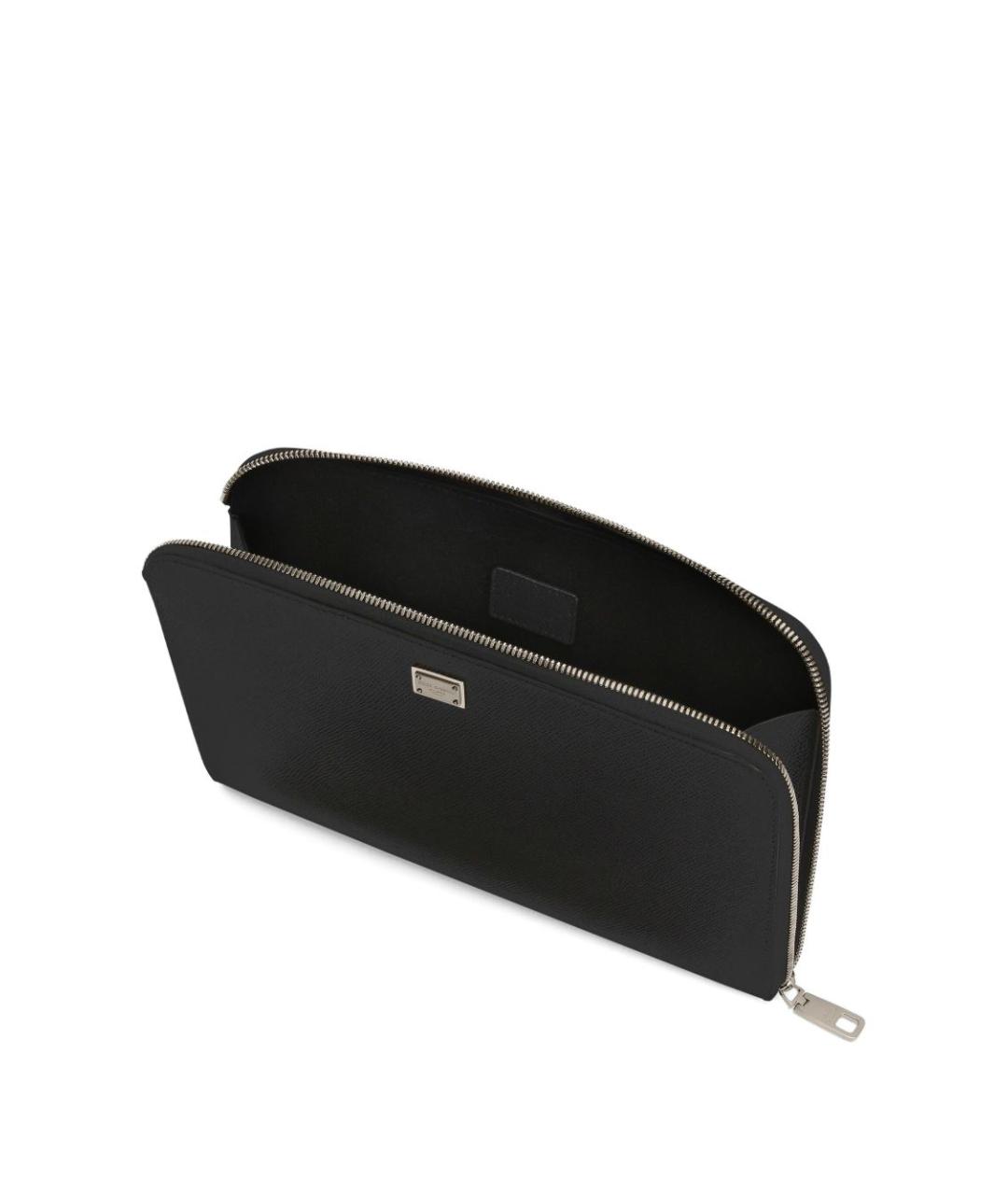 DOLCE&GABBANA Черная кожаная барсетка, фото 3