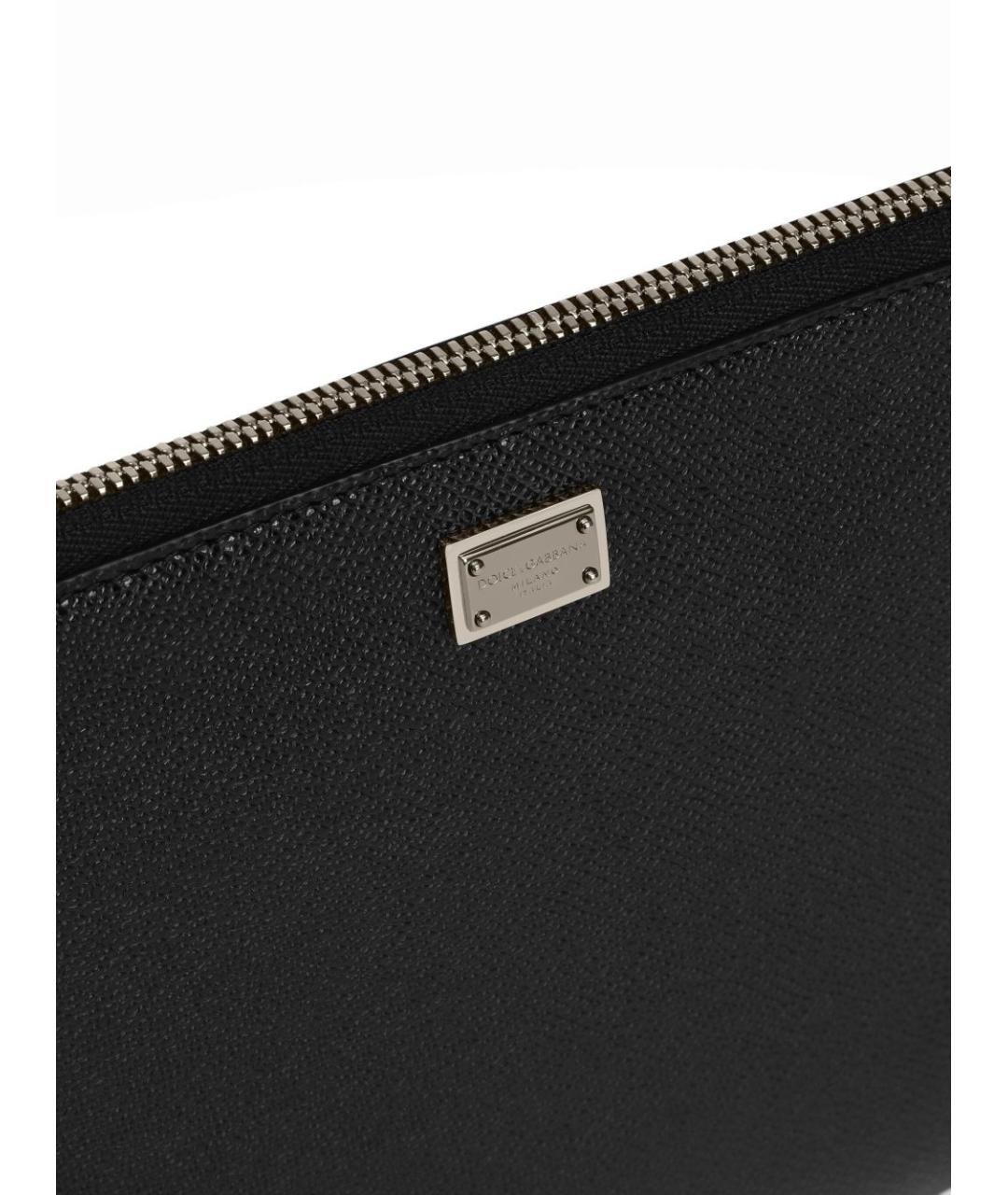 DOLCE&GABBANA Черная кожаная барсетка, фото 5