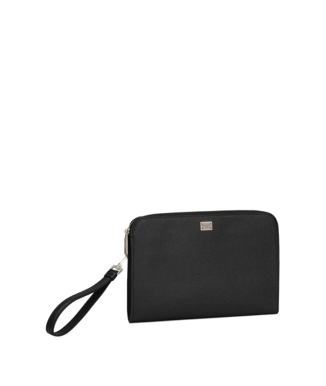 DOLCE&GABBANA Черная кожаная барсетка, фото 4