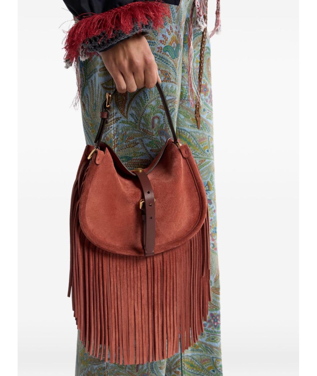 ETRO Красная замшевая сумка через плечо, фото 6
