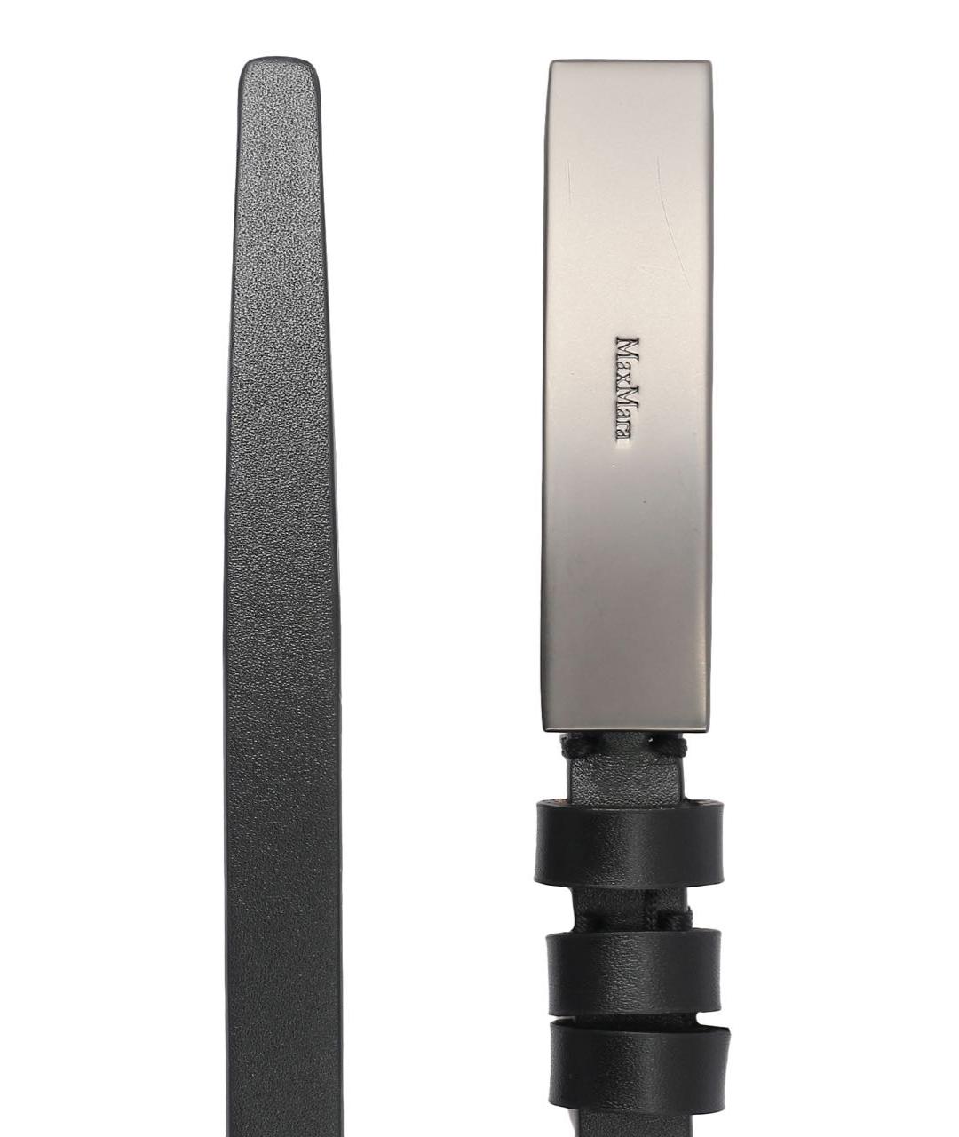 MAX MARA Черный кожаный ремень, фото 2