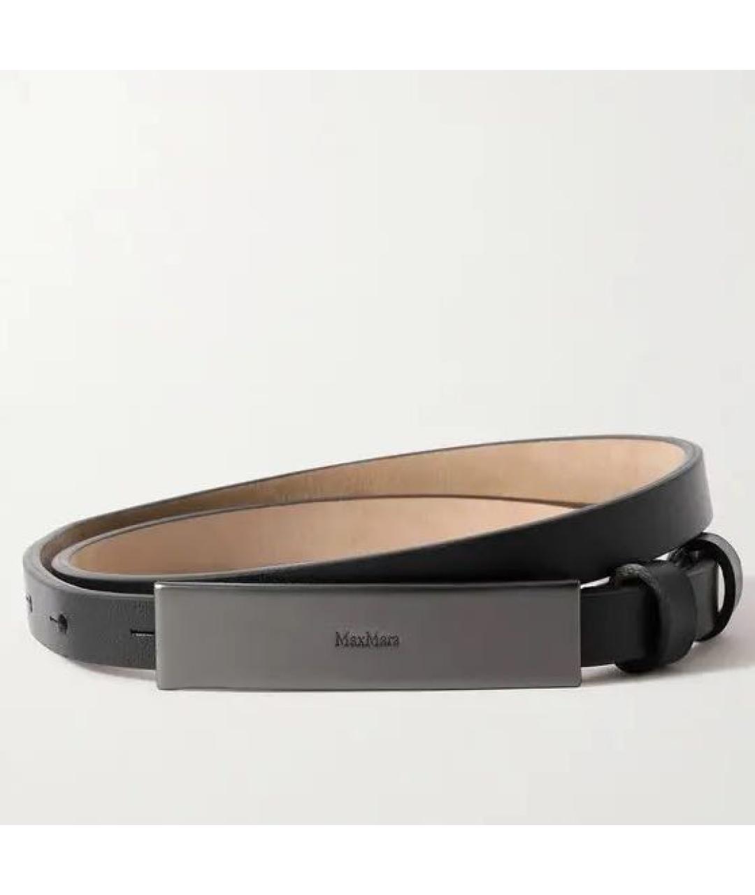 MAX MARA Черный кожаный ремень, фото 5
