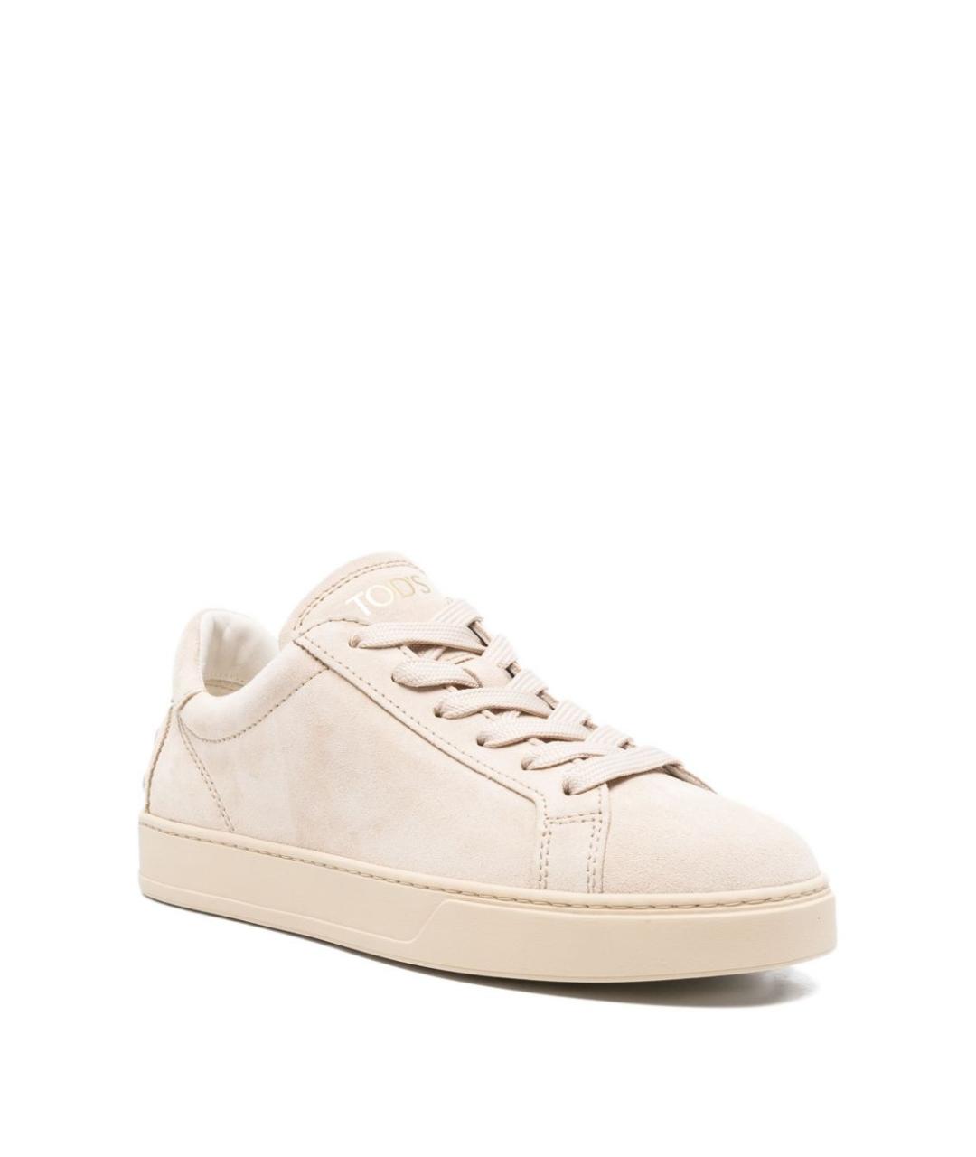 TOD'S Бежевые замшевые кеды, фото 2