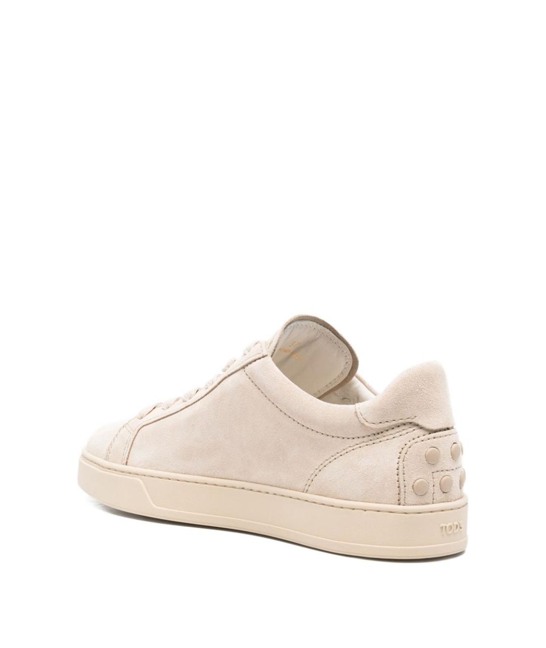 TOD'S Бежевые замшевые кеды, фото 4
