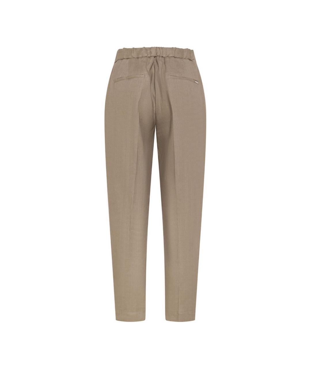 SEVENTY Бежевые льняные прямые брюки, фото 2