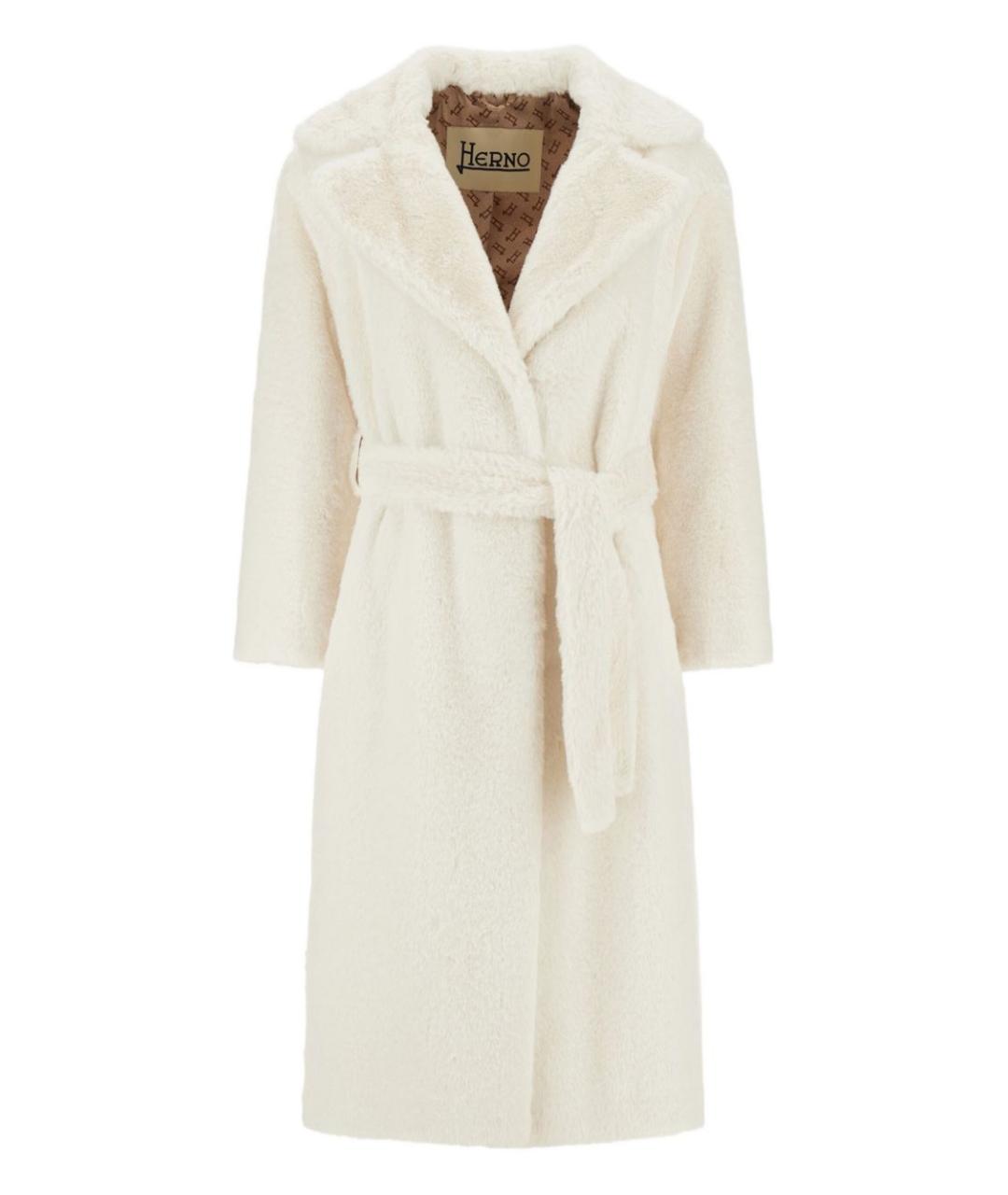 HERNO Белое полиэстеровое пальто, фото 1
