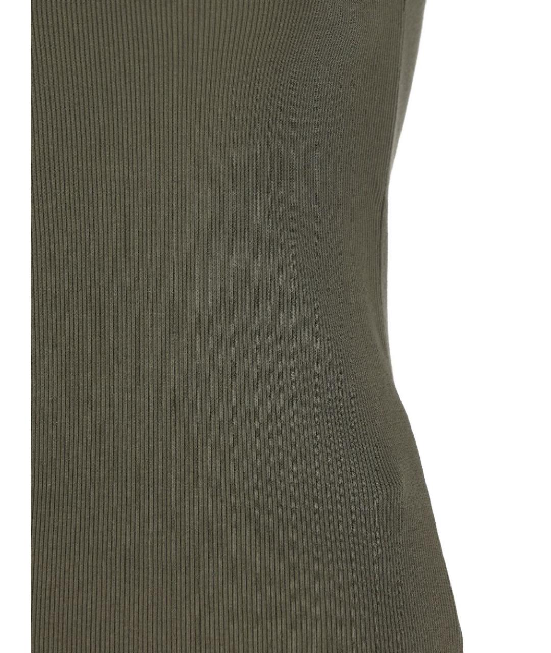 SAINT LAURENT Хаки хлопковая майка, фото 4