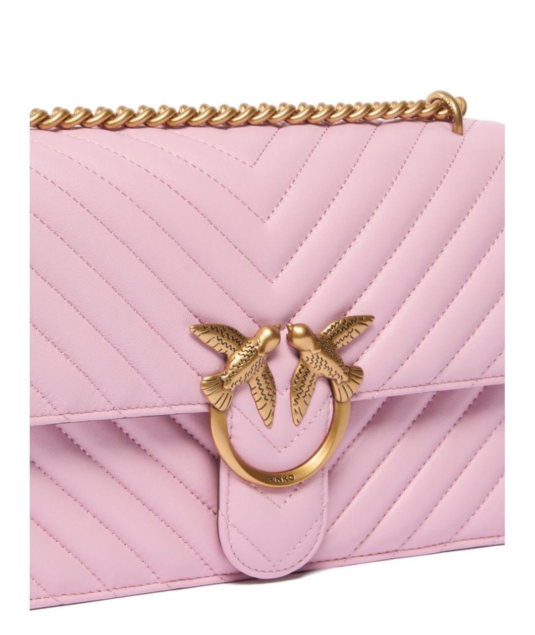 PINKO Розовая кожаная сумка через плечо, фото 2