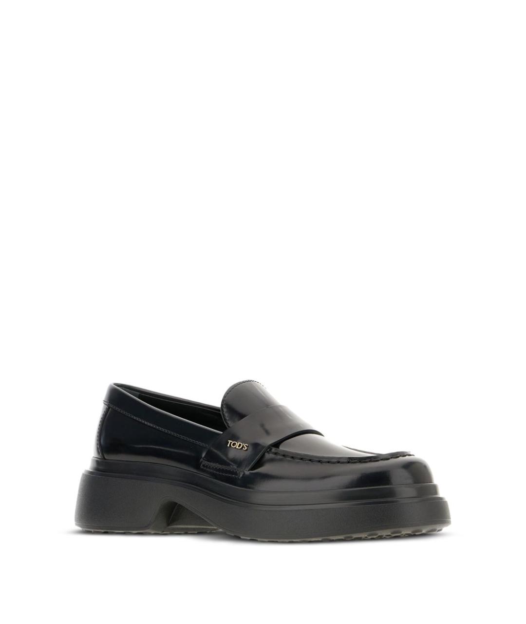 TOD'S Черные кожаные лоферы, фото 3