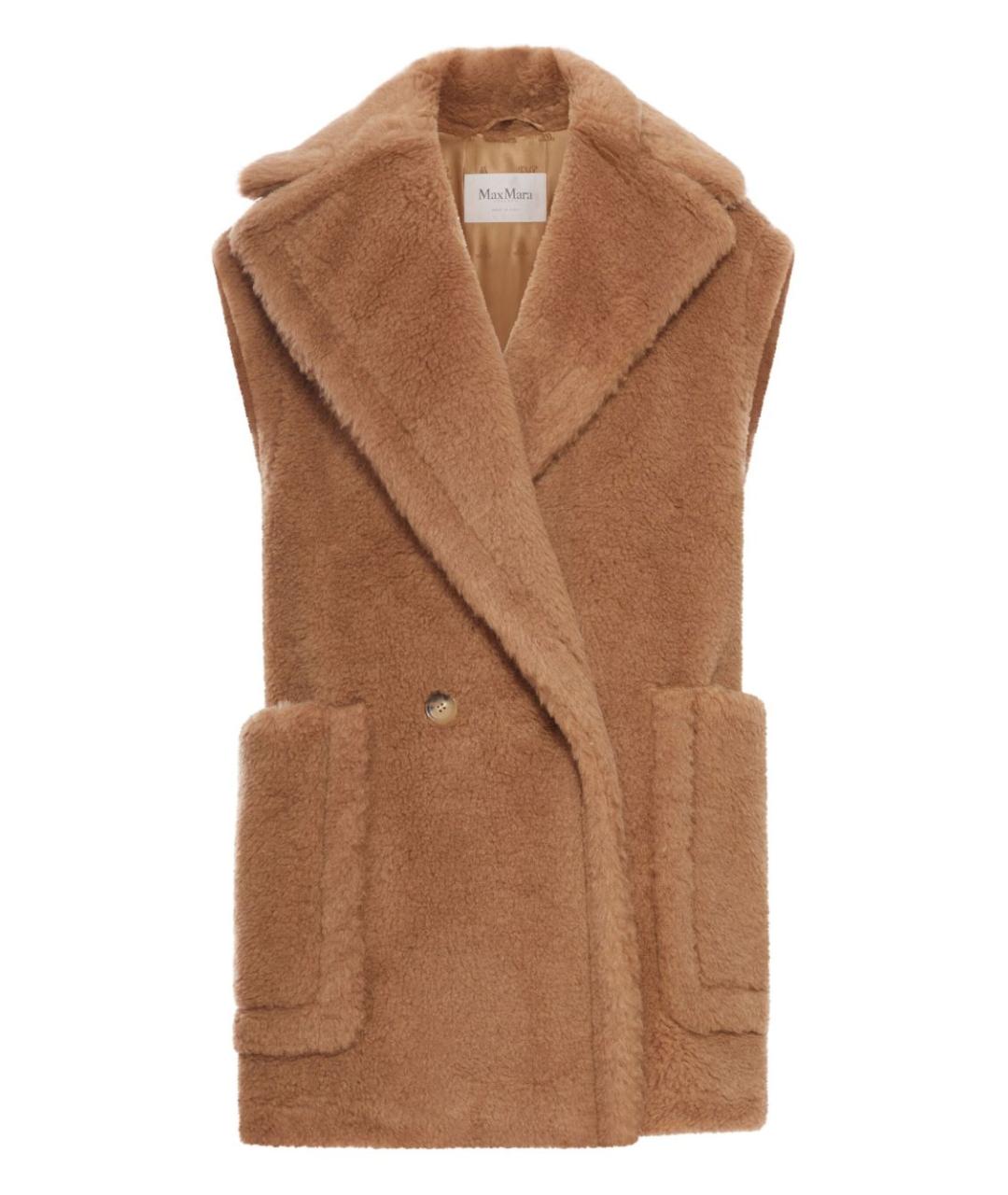 MAX MARA Бежевый шерстяной жилет, фото 3