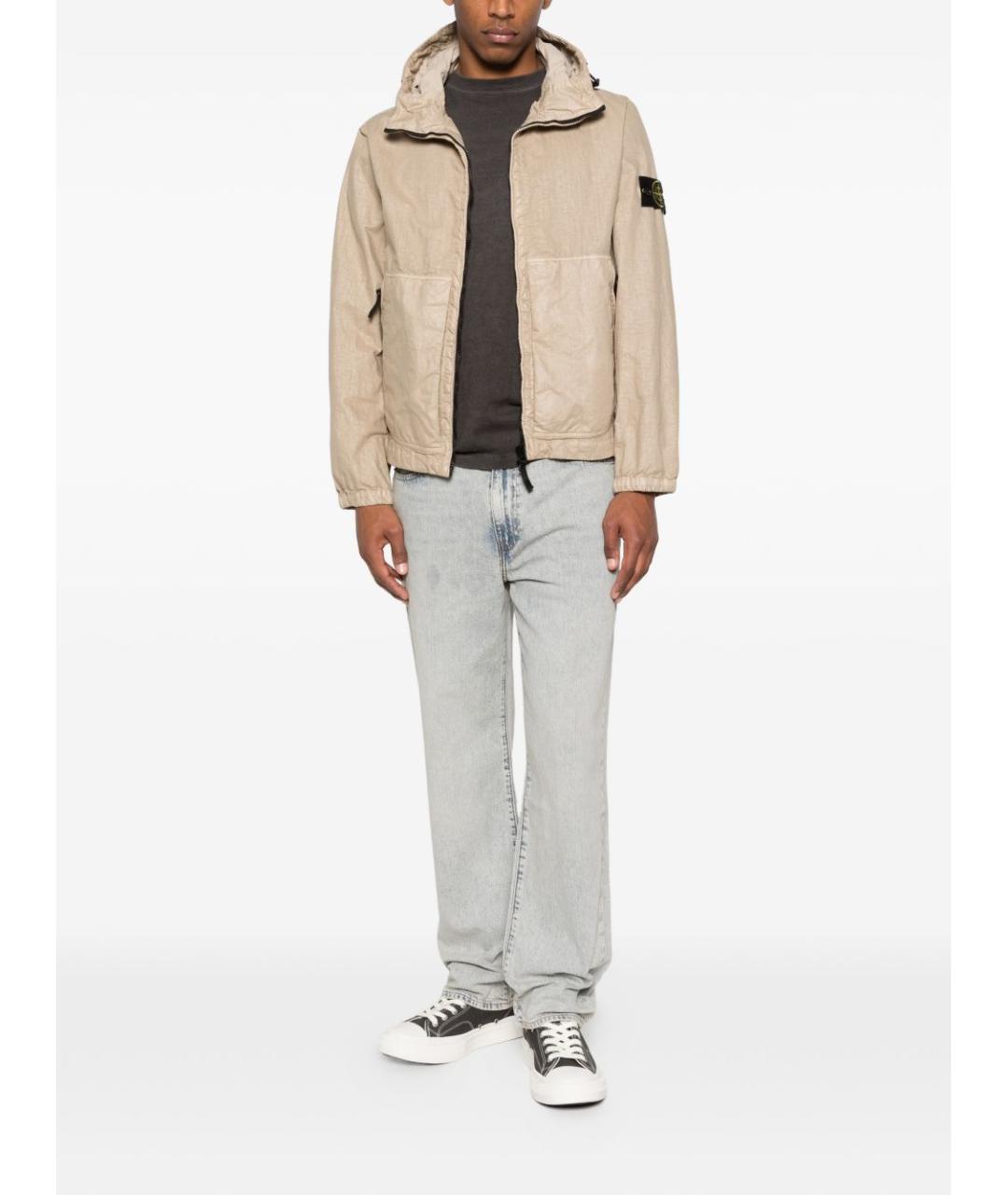 STONE ISLAND Бежевая полиамидовая куртка, фото 5