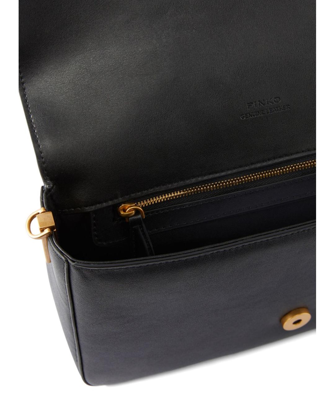 PINKO Черная кожаная сумка через плечо, фото 3