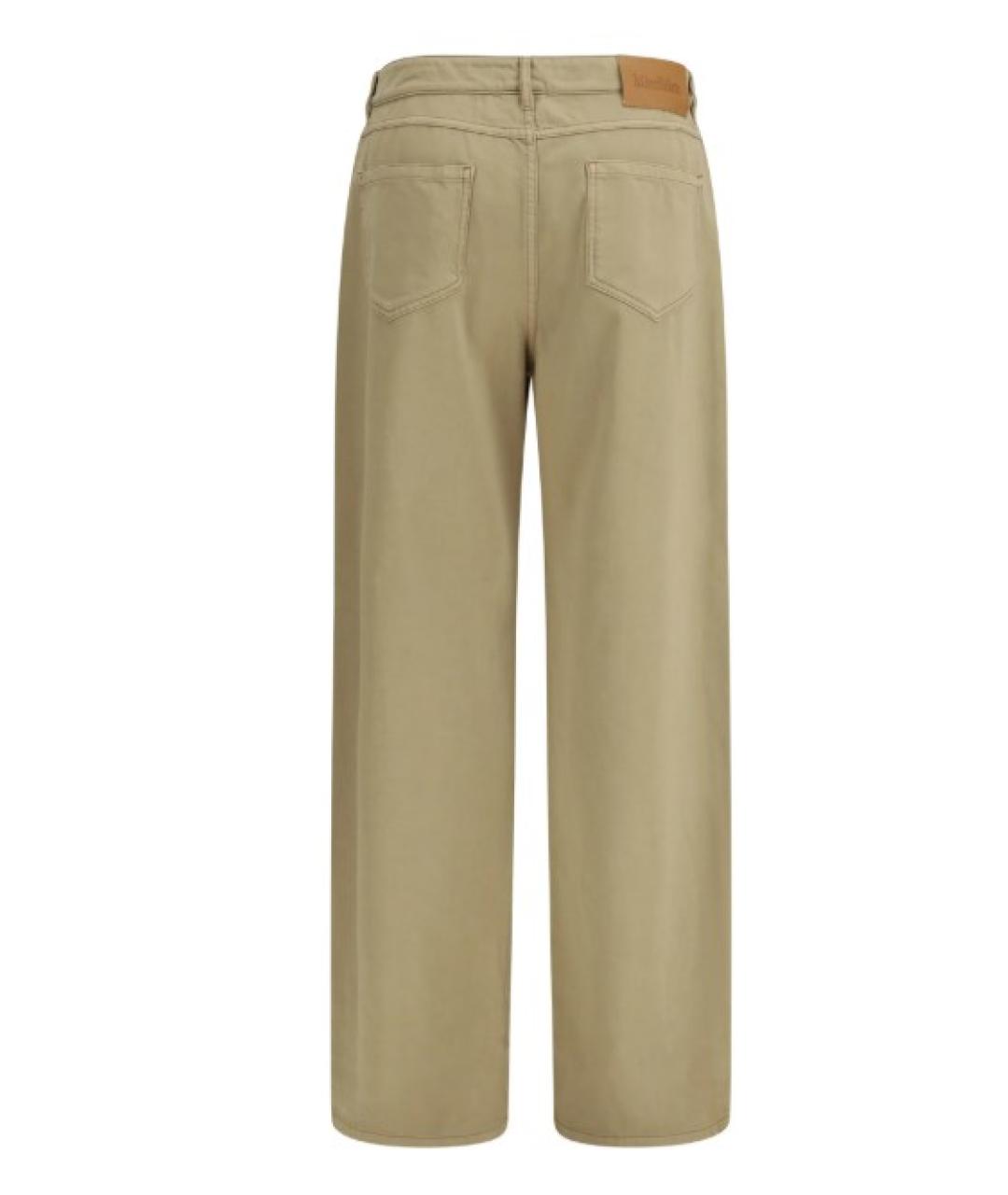 MAX MARA STUDIO Бежевые хлопковые прямые джинсы, фото 2