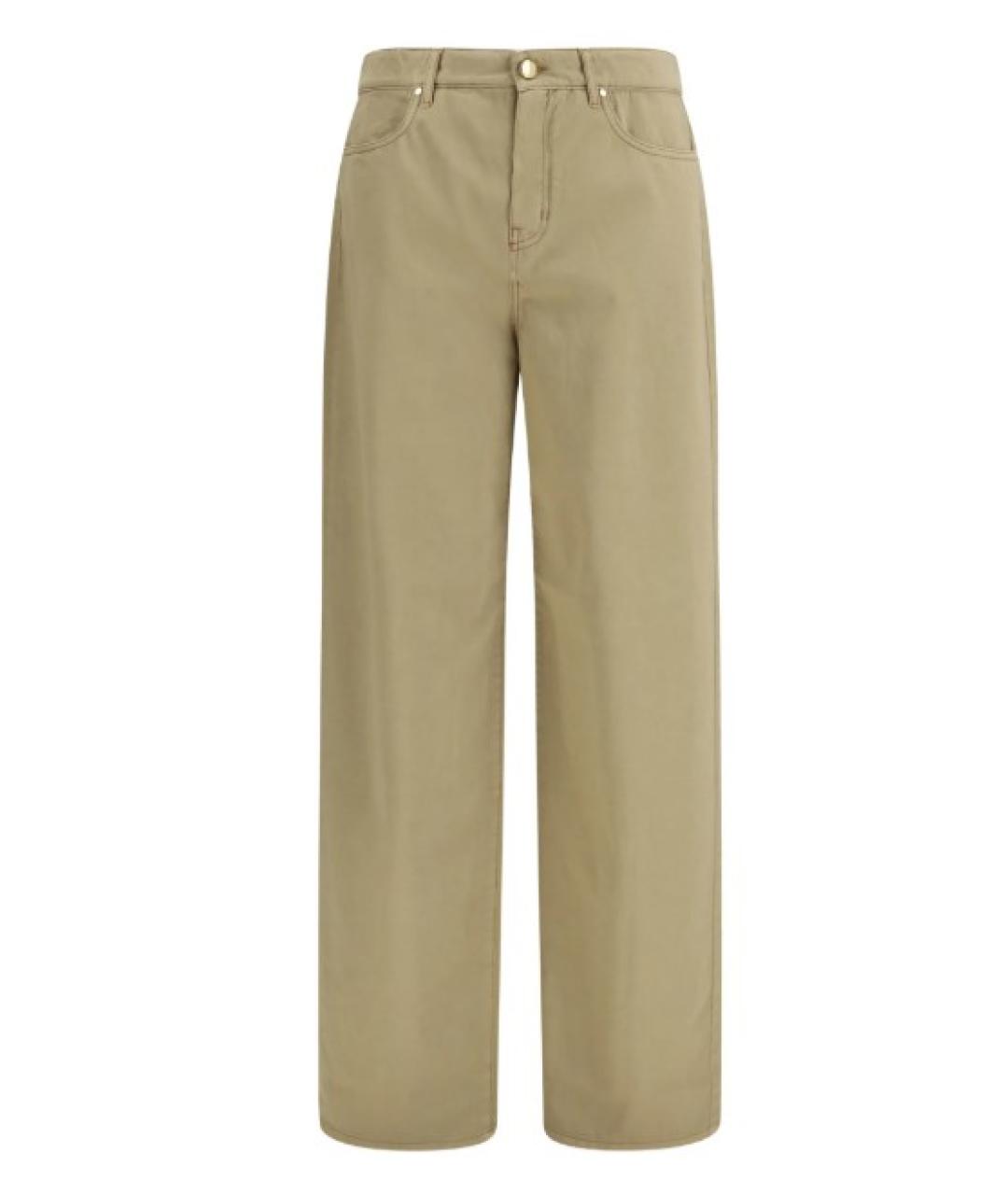 MAX MARA STUDIO Бежевые хлопковые прямые джинсы, фото 1