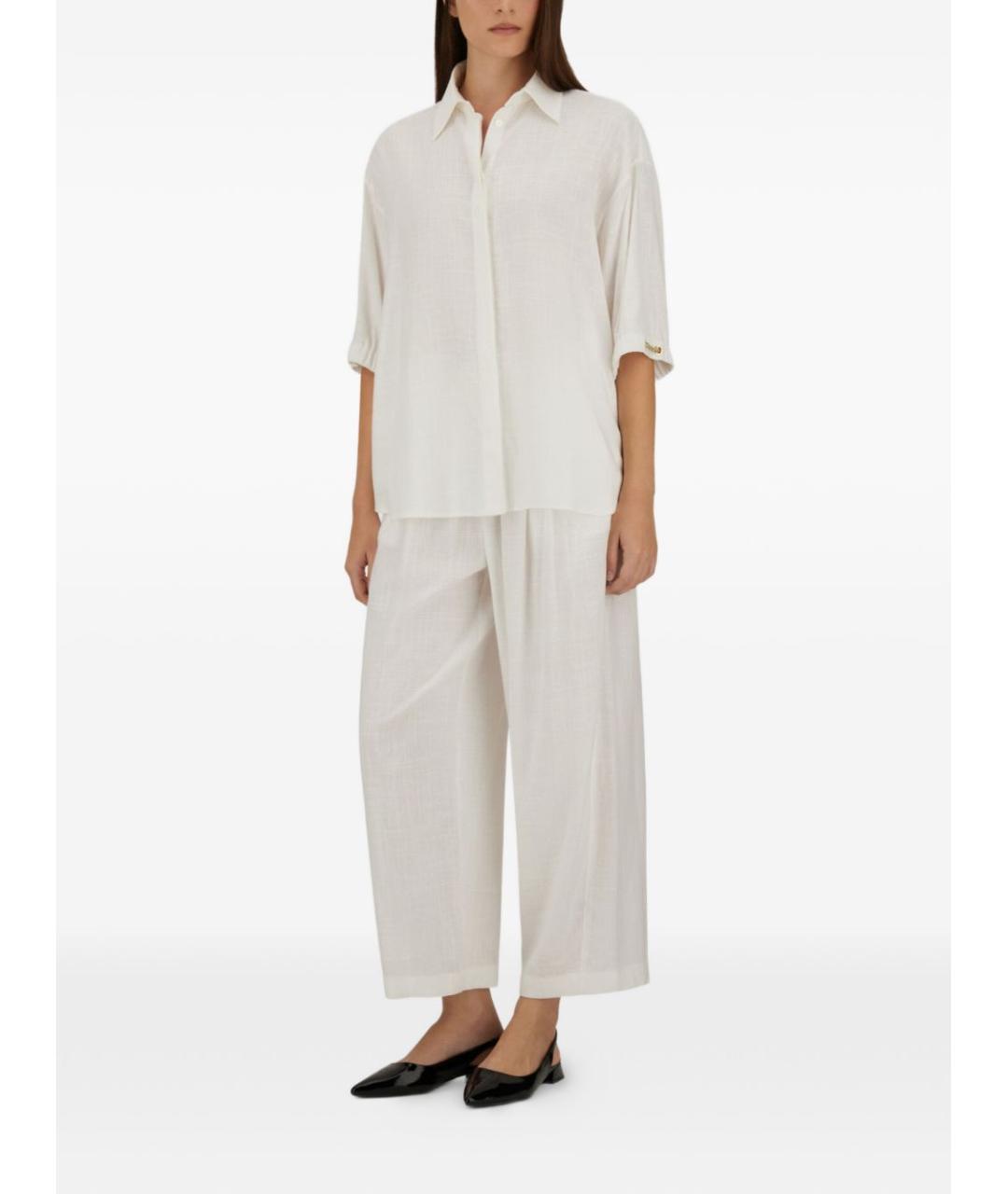 HERNO Белые прямые брюки, фото 4