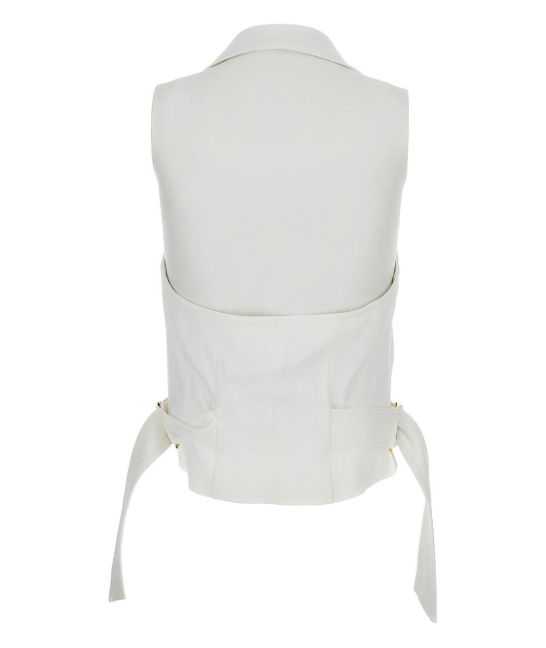ELISABETTA FRANCHI Белый вискозный жилет, фото 2