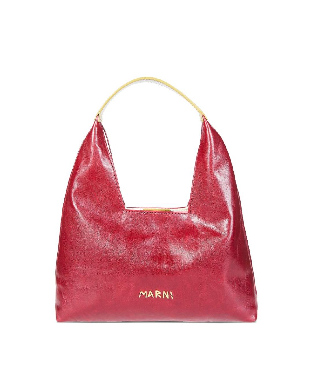MARNI Красная кожаная сумка с короткими ручками, фото 1