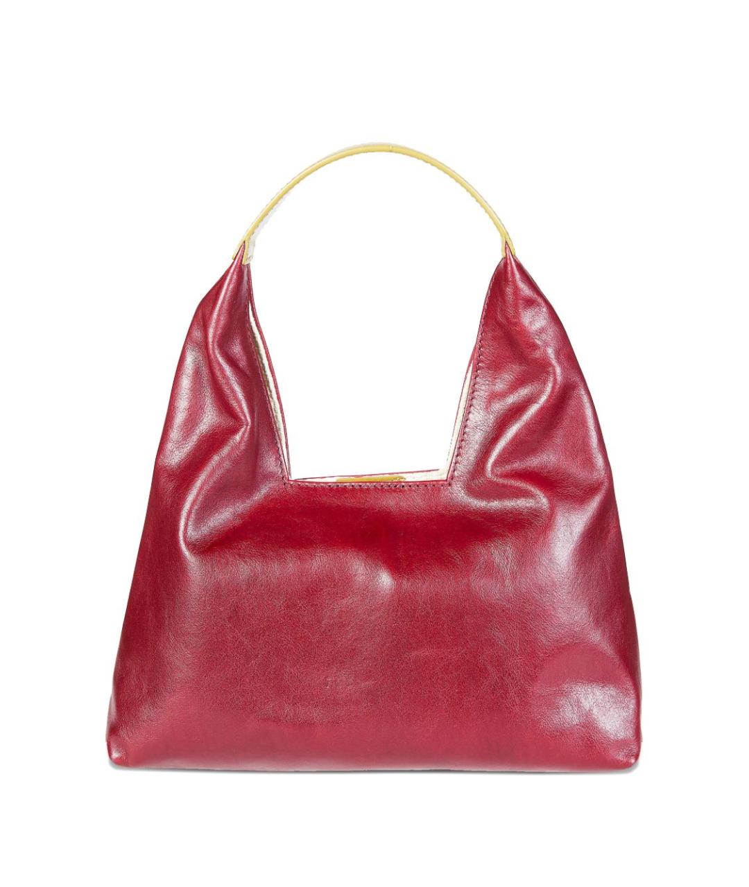 MARNI Красная кожаная сумка с короткими ручками, фото 2