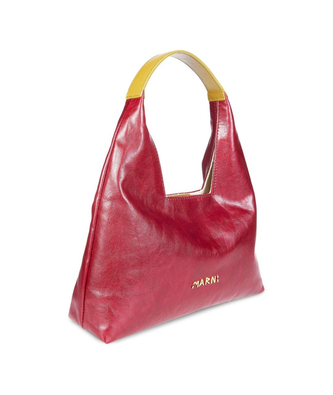 MARNI Красная кожаная сумка с короткими ручками, фото 3