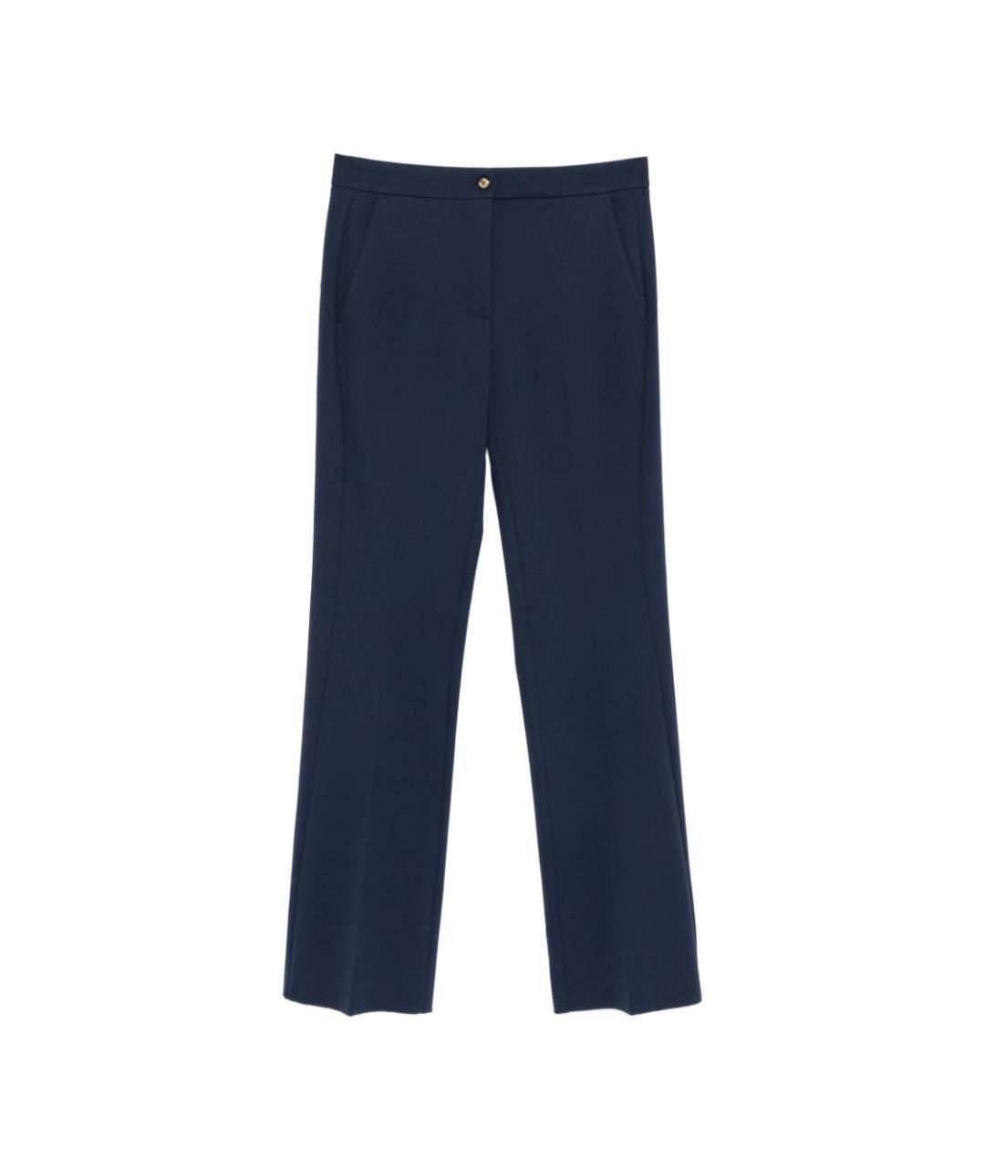 PINKO Синие вискозные прямые брюки, фото 1