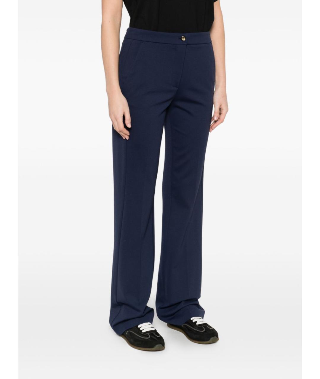 PINKO Синие вискозные прямые брюки, фото 5