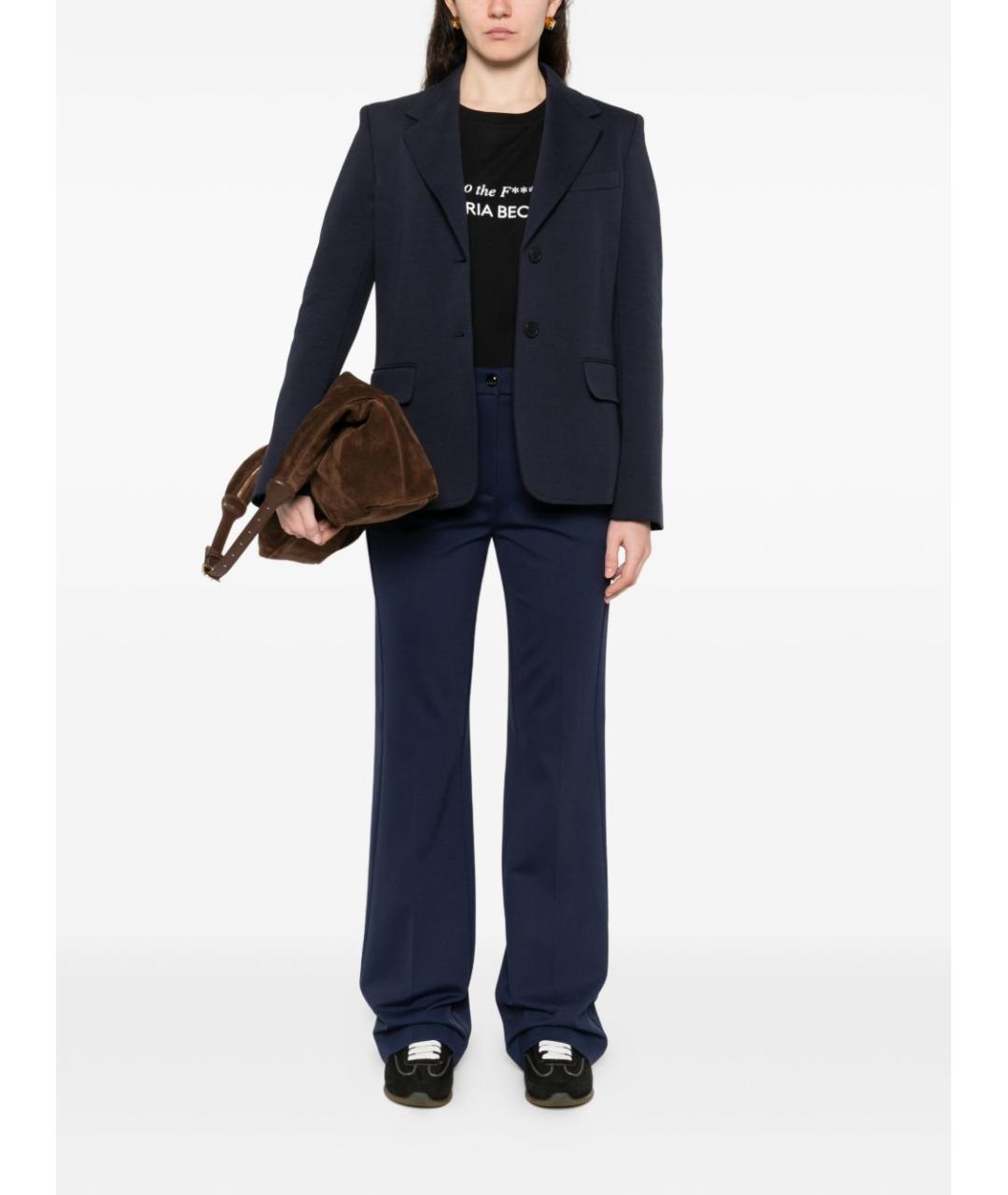 PINKO Синие вискозные прямые брюки, фото 4