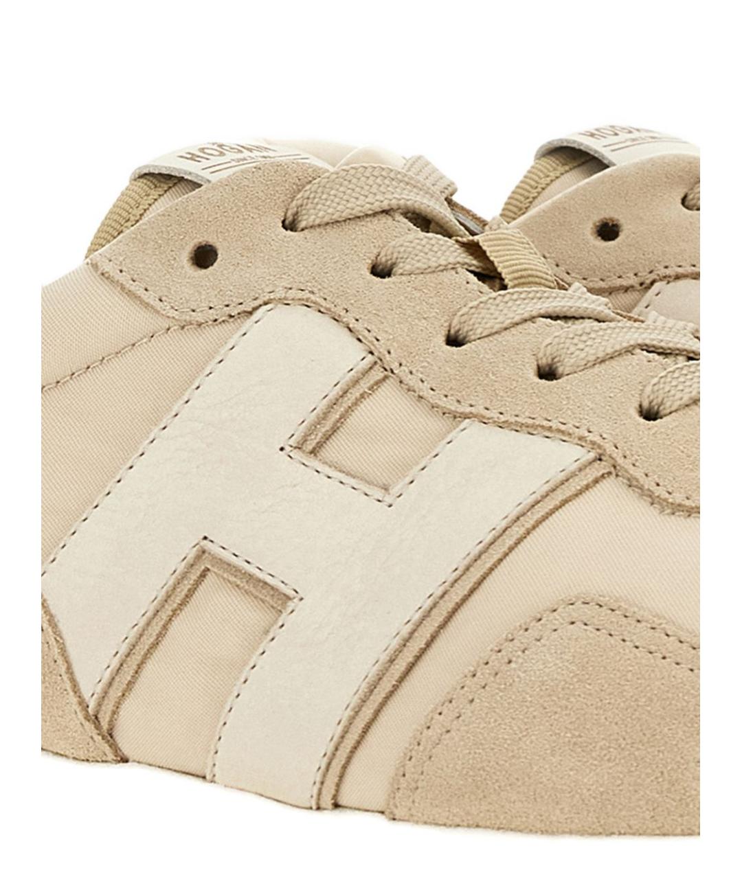 HOGAN Бежевые замшевые низкие кроссовки / кеды, фото 5