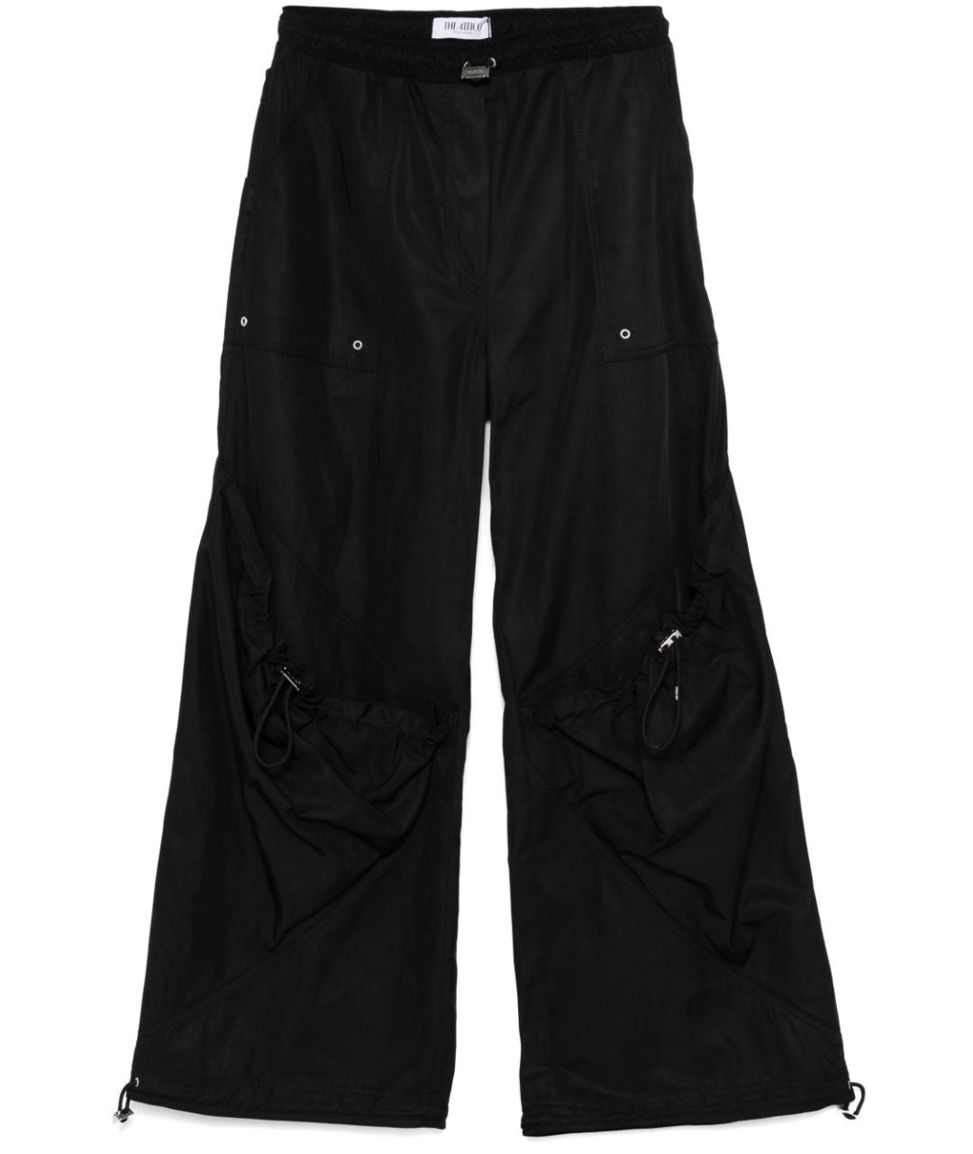 THE ATTICO Черные полиэстеровые брюки широкие, фото 1