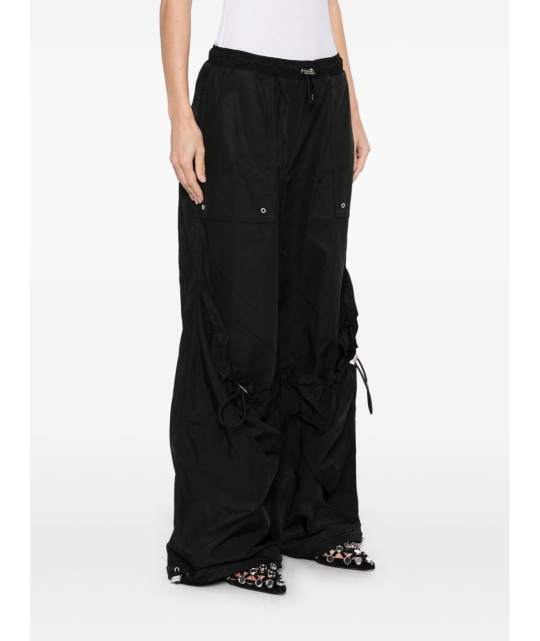 THE ATTICO Черные полиэстеровые брюки широкие, фото 5