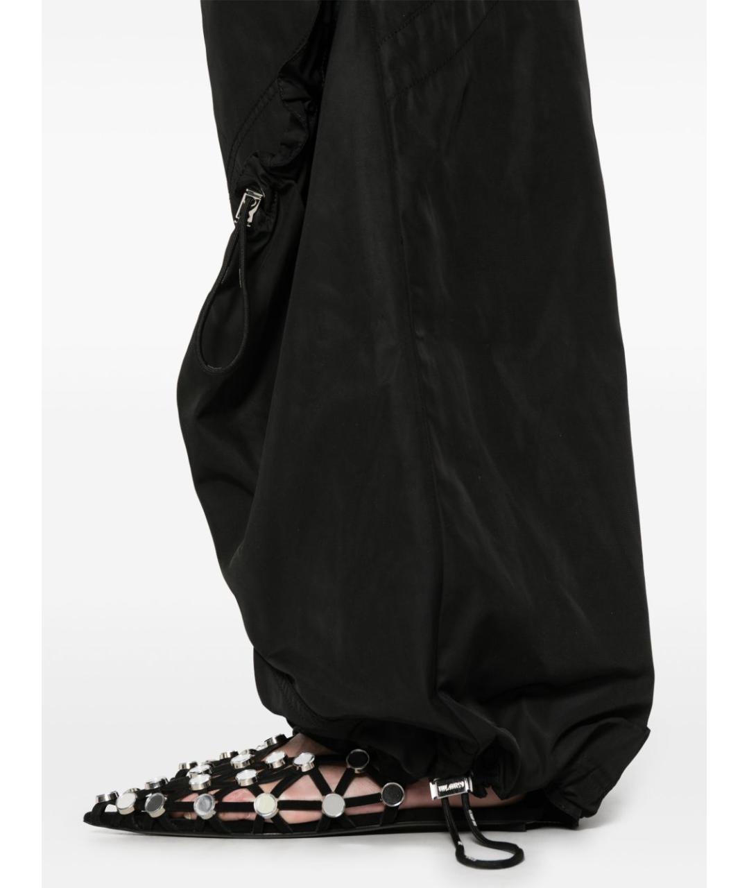 THE ATTICO Черные полиэстеровые брюки широкие, фото 2