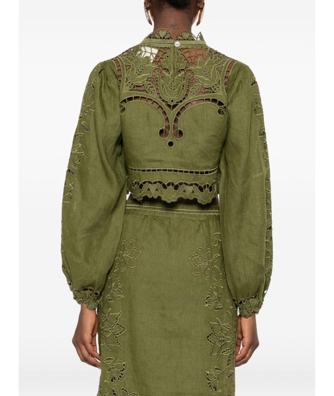 FARM RIO Зеленая хлопковая рубашка, фото 3