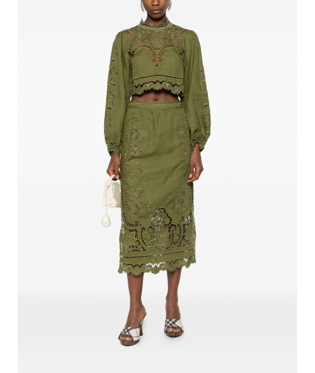 FARM RIO Зеленая хлопковая рубашка, фото 5