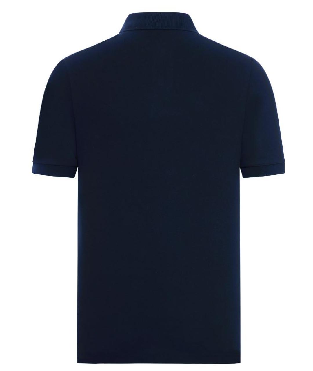 STONE ISLAND Темно-синее хлопковое поло с коротким рукавом, фото 2