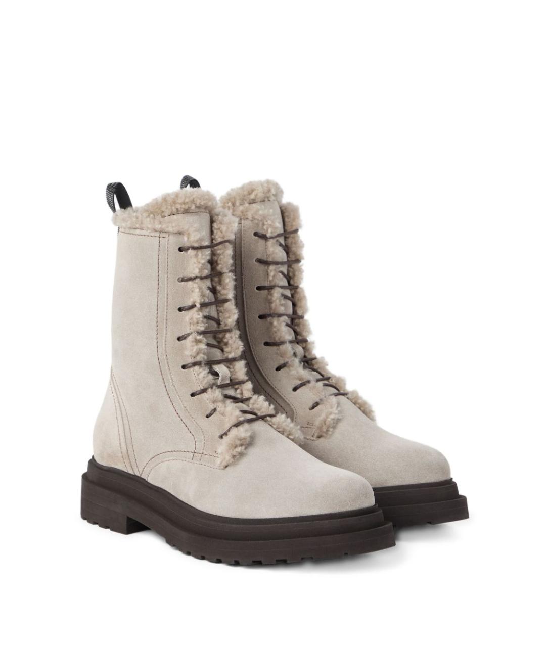 BRUNELLO CUCINELLI Белые ботинки, фото 5