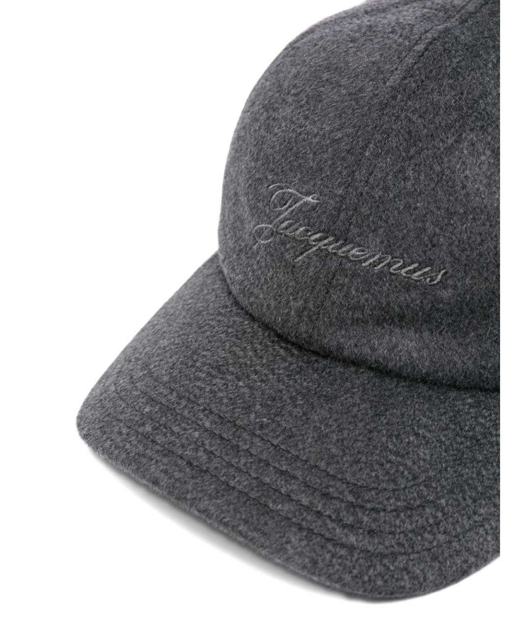 JACQUEMUS Серая шерстяная кепка, фото 2