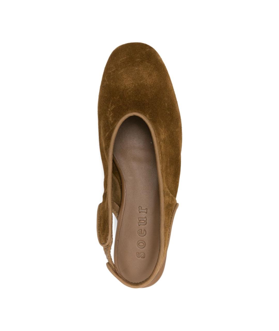 SOEUR Коричневые замшевые балетки, фото 4