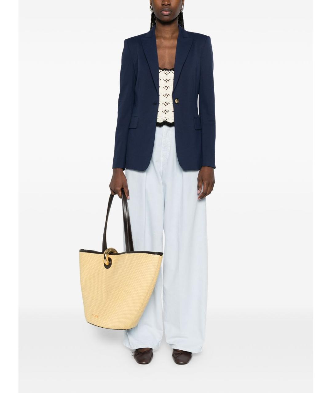 PINKO Синий вискозный жакет/пиджак, фото 2