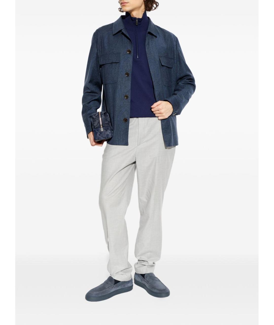 ETRO Синий хлопковый джемпер / свитер, фото 2