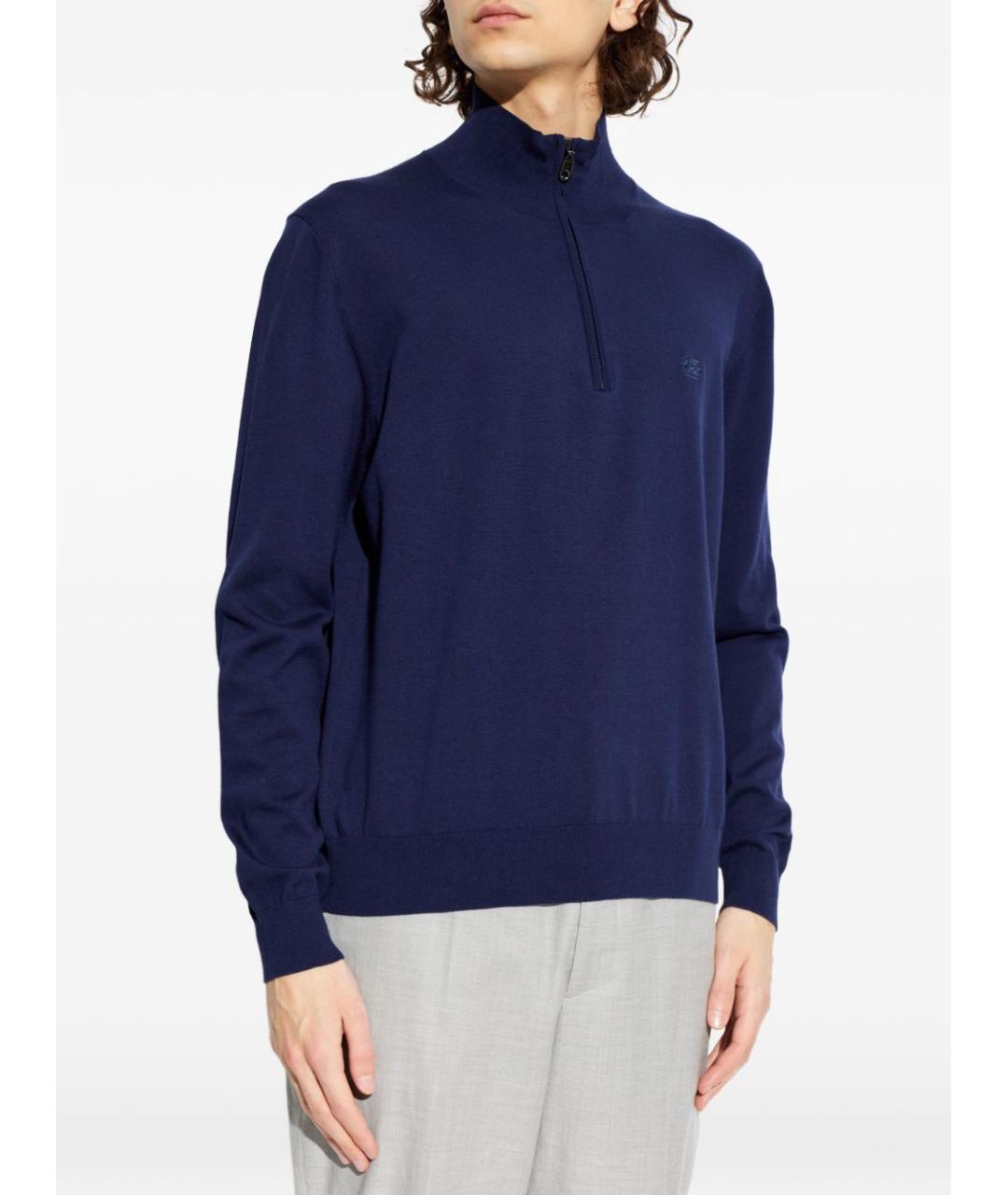 ETRO Синий хлопковый джемпер / свитер, фото 4