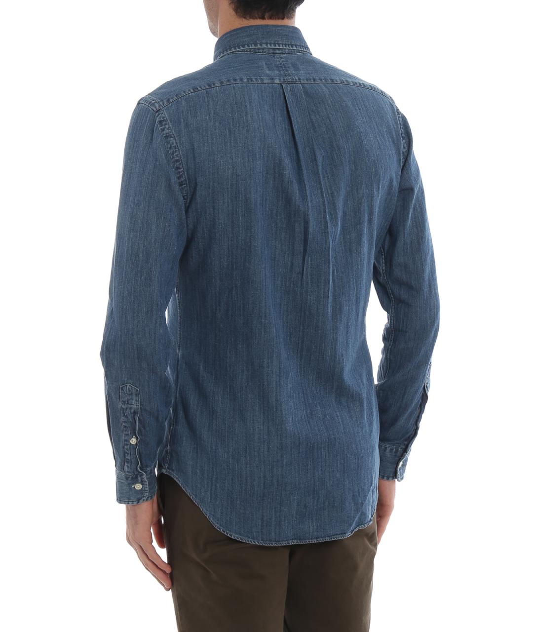 RALPH LAUREN Синяя хлопковая кэжуал рубашка, фото 4