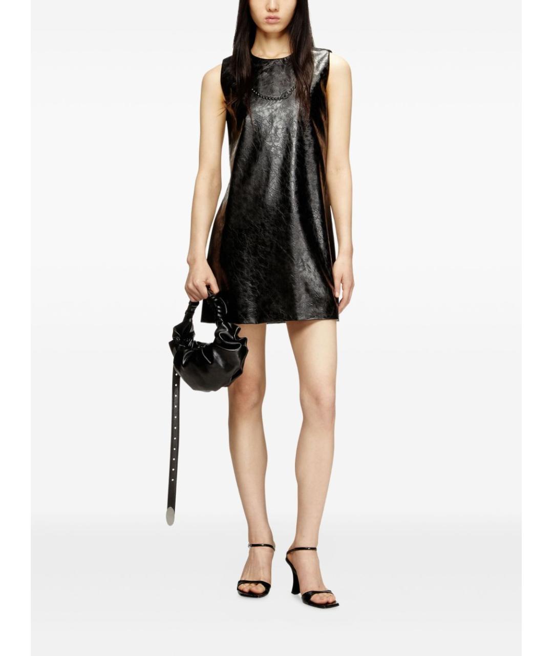 DIESEL Черное полиэстеровое повседневное платье, фото 5