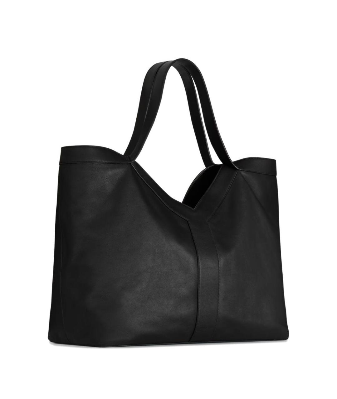 SAINT LAURENT Черная кожаная сумка тоут, фото 2