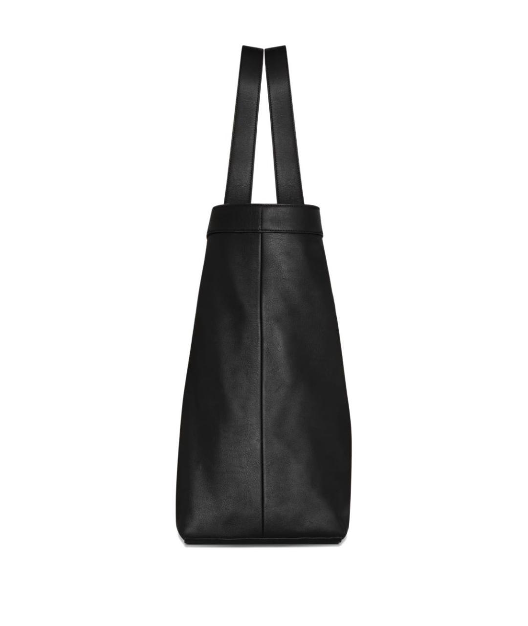 SAINT LAURENT Черная кожаная сумка тоут, фото 3