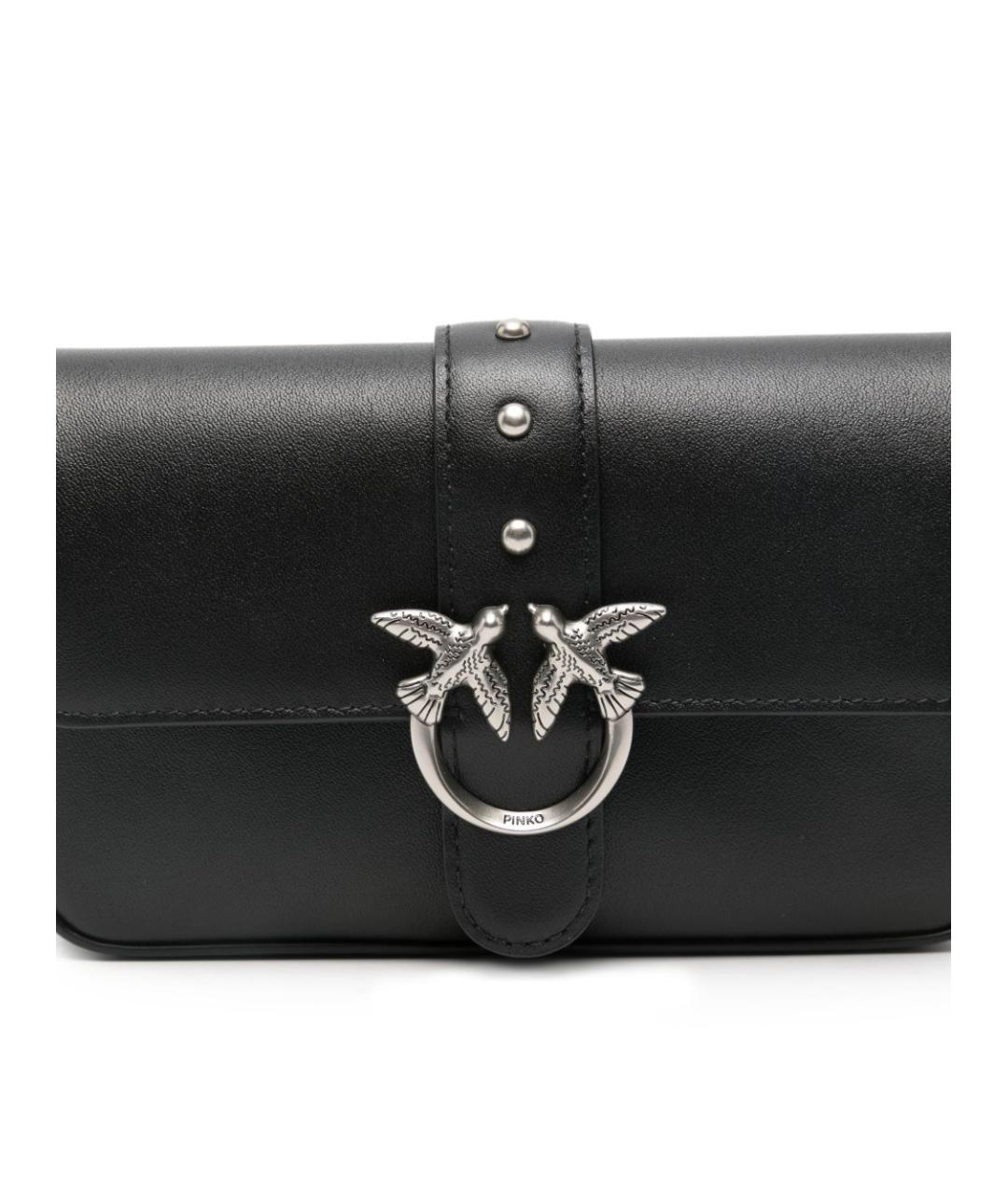 PINKO Черная кожаная сумка через плечо, фото 5