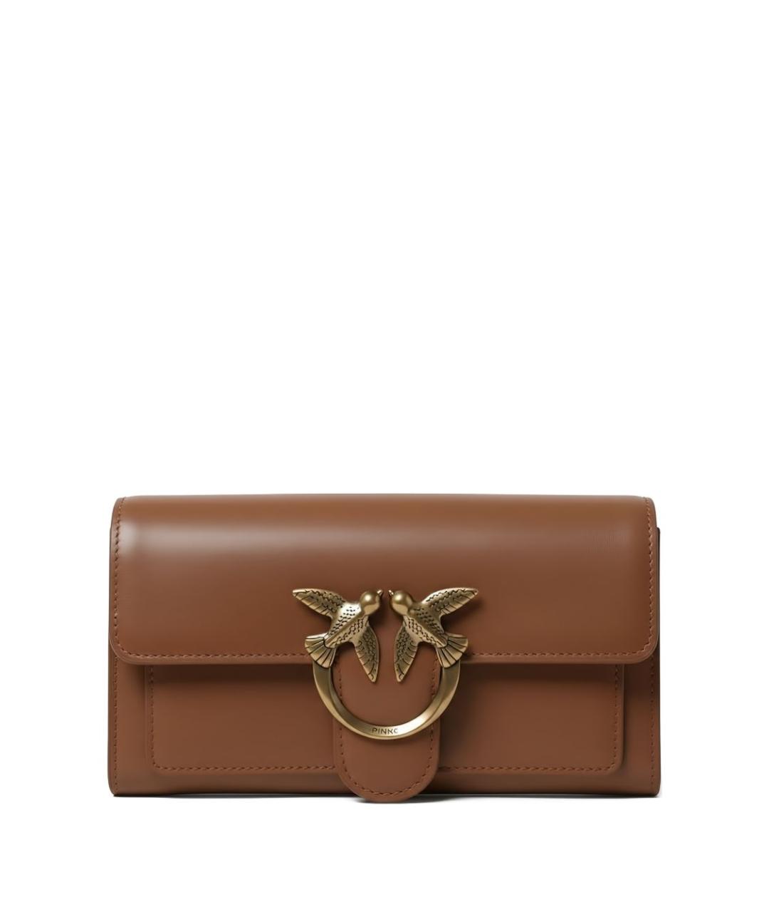 PINKO Коричневый кожаный кошелек, фото 3