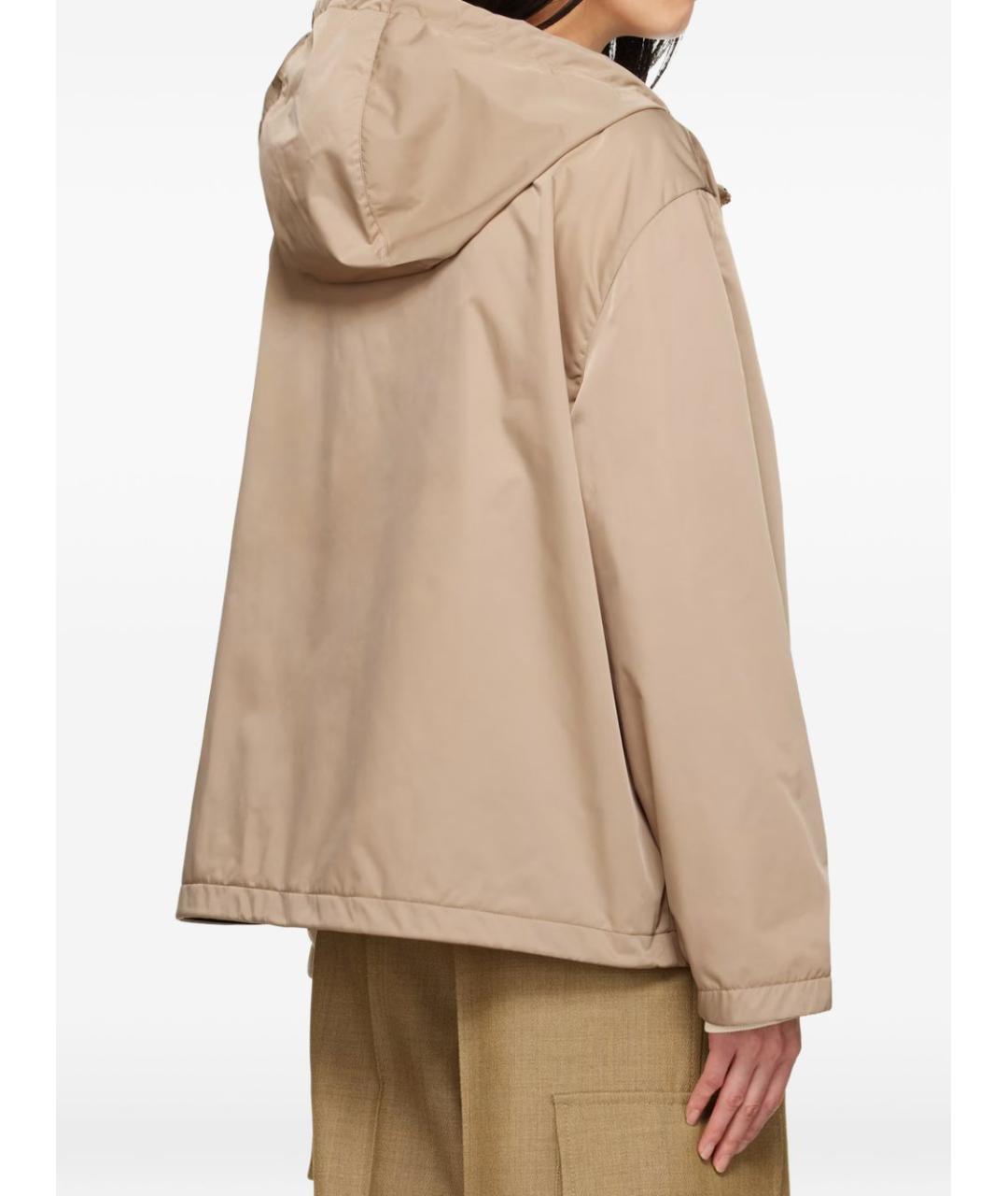 MONCLER Бежевая полиэстеровая куртка, фото 2