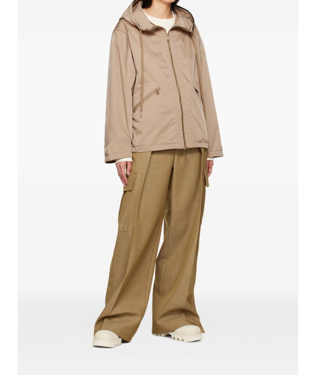 MONCLER Бежевая полиэстеровая куртка, фото 4