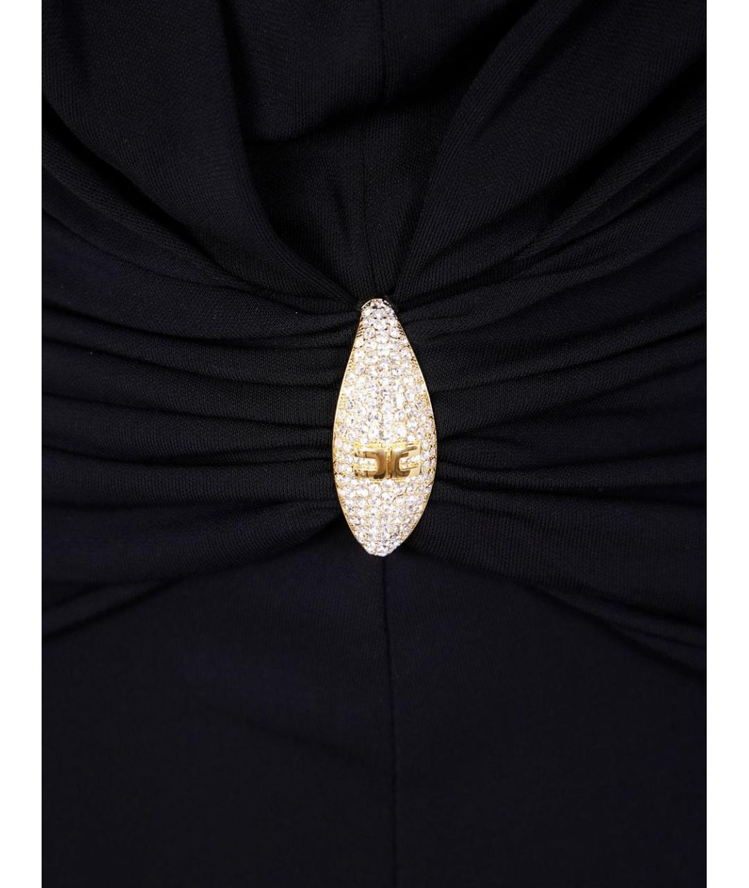 ELISABETTA FRANCHI Черное вискозное платье, фото 3