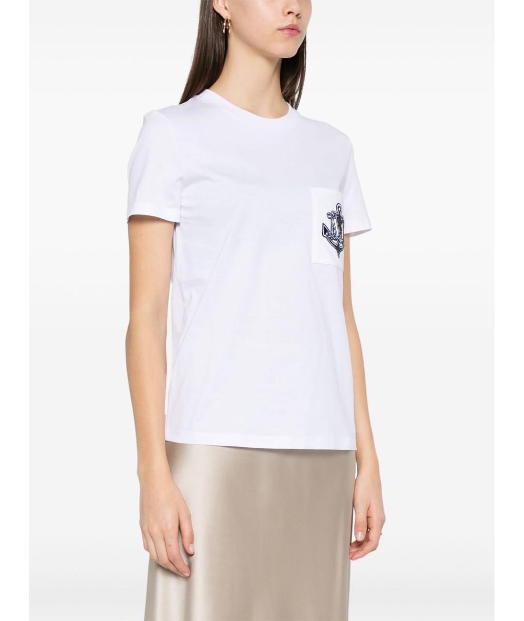 MAX MARA Белая хлопковая футболка, фото 2